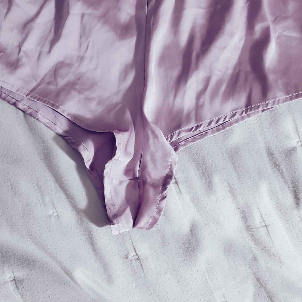 LA VIE EN ROSE Satin High Cut Cheeky Lilac Lengerie Shorts (Bottoms Only) - Picture 10 of 10